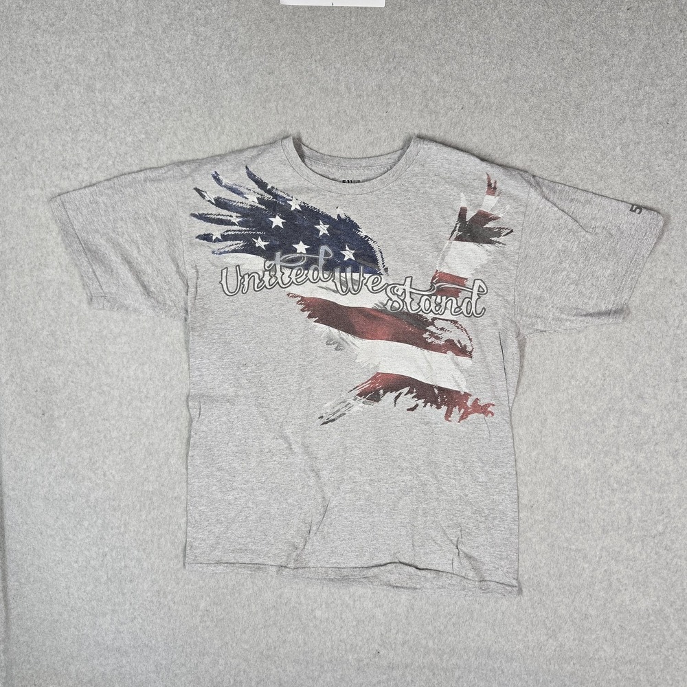 5.11 Men Shirt L Gray Graphic Flag Wings Patriotic Logo Short Sleeve